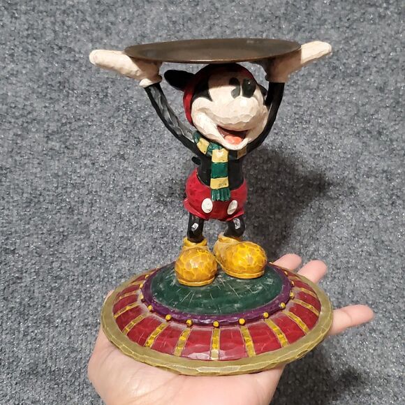 Disneyland Resort Jim Shore Mickey Mouse Candle Holder Disney Parks Xmas Winter - Picture 1 of 11
